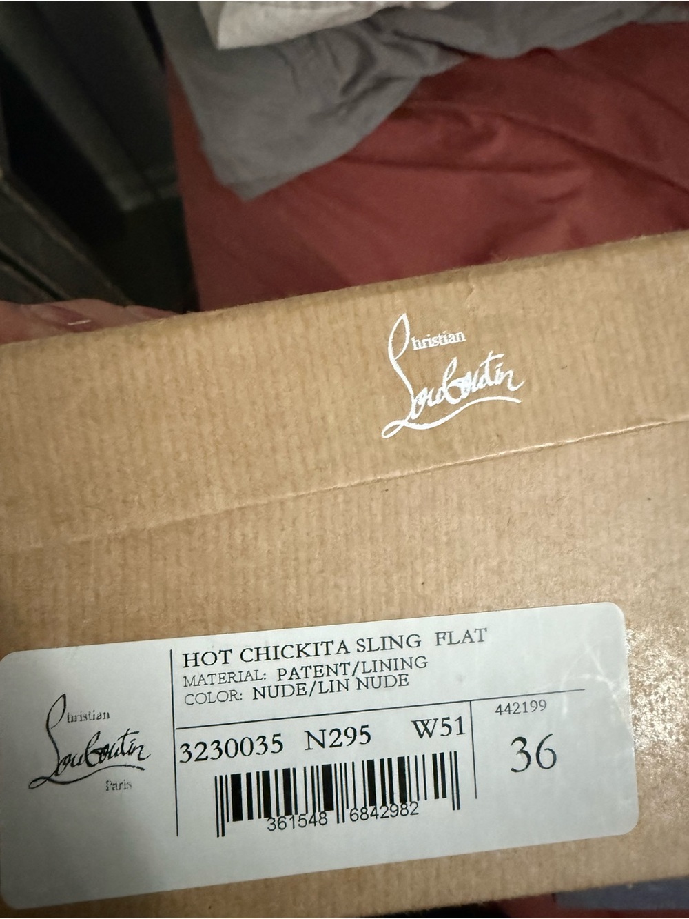 NEW Christian Louboutin Nude Patent Slingback Pumps - Picture 8 of 8